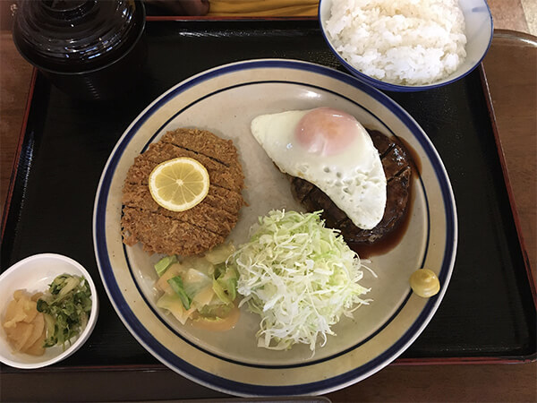 ハンバーグ＋メンチカツ定食